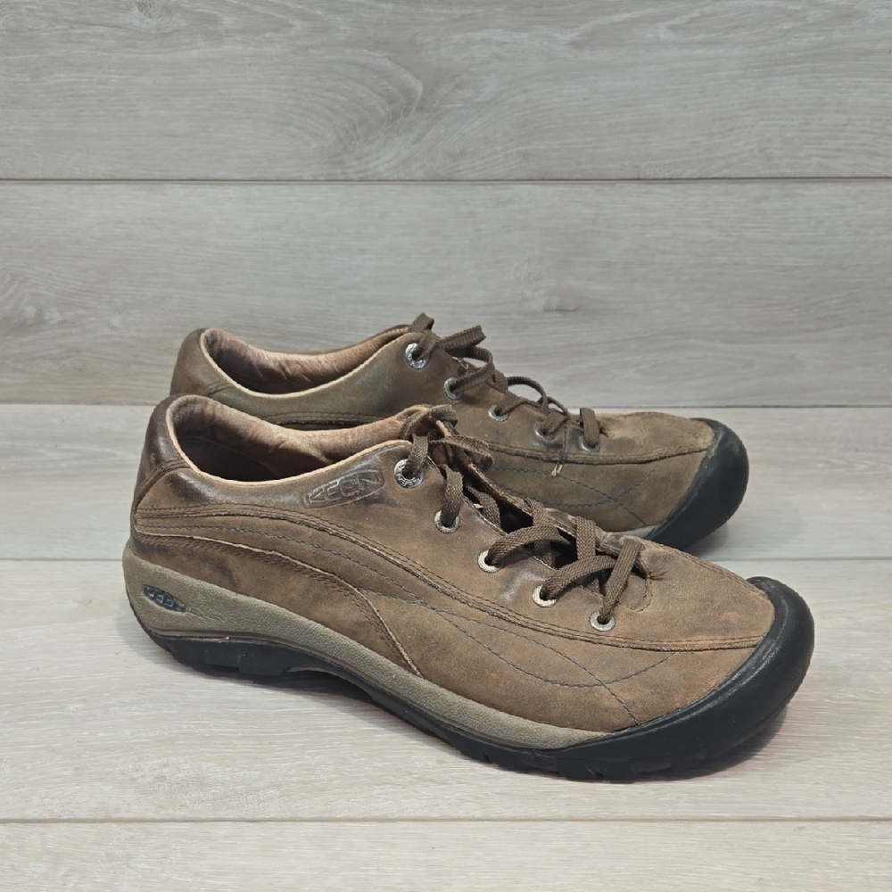 KEEN Women Leather Outdoor Brown Casual Shoes Sneakers Sz 10